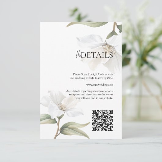 エレガントなオリエンタルマグノリアの結婚式 エンクロージャーカード (スタンド正面)