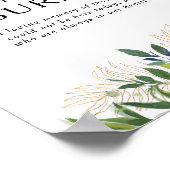 エレガントなオリーブのグリーン キャンドルが燃える結婚式 ポスター (角)