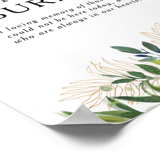 エレガントなオリーブのグリーン キャンドルが燃える結婚式 ポスター (角)