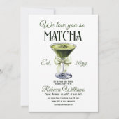 エレガントなオリーブの弓の愛、あなたが大好きなマッチャベイビーシャワー 招待状 (正面)