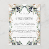 エレガントなオリーブの木立ちのボヘミアンベディングのゲスト詳細 エンクロージャーカード (正面)