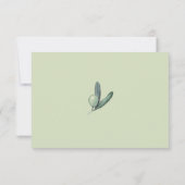 エレガントなオリーブの枝のウェディング 出欠カード (裏面)