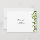 エレガントなオリーブの葉 ボーホーガーデン 返信カード 招待状 (裏面)