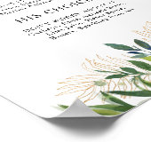 エレガントなオリーブグリーンのシグネチャードリンクサイン ポスター (角)