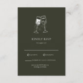 エレガントなオリーブ材のグリーン結婚式RSVPカード エンクロージャーカード (正面)