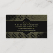 エレガントなオリーブ色及び黒の名刺 名刺 (裏面)