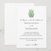 エレガントなオルガンパイプサボテンのウェディング 招待状 (正面/裏面)