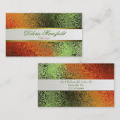 エレガントなオレンジおよび緑ホイルの一見の名刺 名刺 (正面/裏面)