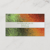 エレガントなオレンジおよび緑ホイルの一見の名刺 名刺 (裏面)
