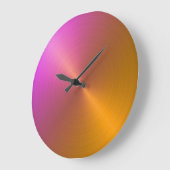 エレガントなオレンジからピンクへのオンブル グラデーション ラージ壁時計 (傾斜)