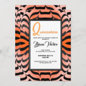 エレガントなオレンジとブラックのトラの皮プリント 招待状 (正面/裏面)