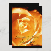 エレガントなオレンジのばら色の結婚式招待状 招待状 (正面/裏面)