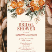 エレガントなオレンジの花のブライダルシャワー 招待状