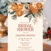 エレガントなオレンジの花のブライダルシャワー 招待状