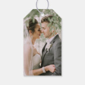 エレガントなオレンジの花フレーム ウェディング サンクス ギフトタグ (裏面)