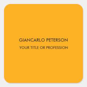 エレガントなオレンジイエロー ミニマル プロフェッショナル スクエアシール