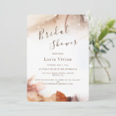 エレガントなオレンジインクのミニマルなスタイルのブライズシャワー 招待状 (スタンド正面)