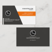 エレガントなオレンジストライプのなエンジニアの名刺 名刺 (正面/裏面)