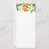 エレガントなオレンジブルームと葉のブライダルシャワー 招待状 (裏面)