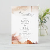 エレガントなオレンジ水彩インクウェディング 招待状 (スタンド正面)