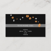 エレガントなオレンジ白い花 名刺 (裏面)