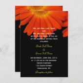 エレガントなオレンジ色のゲルバダイシの花のウェディング 招待状 (正面/裏面)
