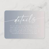 エレガントなオンブレアイボリー＆ダスティーブルーの結婚式の詳細 エンクロージャーカード (正面)