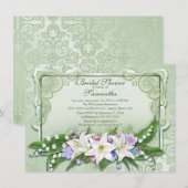 エレガントなオンブレ フラワー ブライダル シャワー 招待状 (正面/裏面)