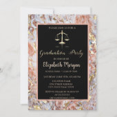 エレガントなオンブレ マーブル 法学部 卒業パーティー 招待状 (正面)