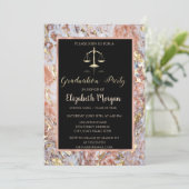 エレガントなオンブレ マーブル 法学部 卒業パーティー 招待状 (スタンド正面)