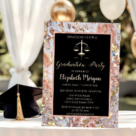 エレガントなオンブレ マーブル 法学部 卒業パーティー 招待状