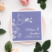 エレガントなオーキッドの花のモダンな紫のウェディングナプキン スタンダードランチョンナプキン