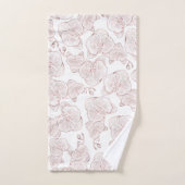 エレガントなオーキッド ボタニカル モノグラム ウェディング バスタオルセット (ハンドタオル)