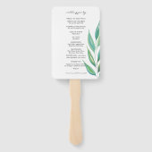 エレガントなオーシャングリーン青水彩アート ハンドファン (裏面)