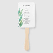 エレガントなオーシャングリーン青水彩アート ハンドファン (正面)