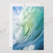 エレガントなオーシャンブルーのウェーブサマー海辺の結婚式 招待状 (裏面)