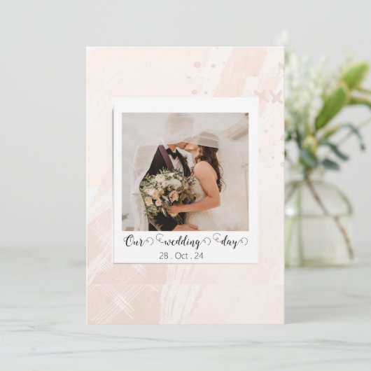 エレガントなオーダーメイドのウェディングフォト 案内状 (スタンド正面)