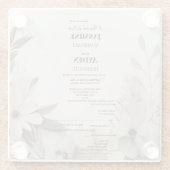 エレガントなオーダーメイドの結婚式招待状 ガラスコースター (裏面)