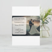 エレガントなオーダーメイドの結婚式招待状 セーブザデート (スタンド正面)