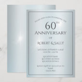 エレガントなオーダーメイド 60周年結婚記念日パーティー 招待状 (正面/裏面)