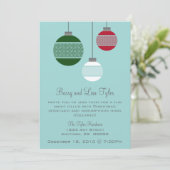 エレガントなオーナメントのクリスマスパーティ招待状 招待状 (スタンド正面)