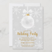 エレガントなオーナメント スノーフレーク ホリデー招待状 (正面)