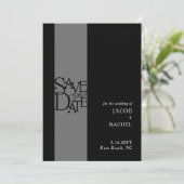 エレガントなオーバーレイ ブラック＆ホワイト ウェディング セーブ・ザ・デート (スタンド正面)