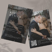 エレガントなオーバーレイ 現代の2枚の写真 QRコード 結婚式 招待状