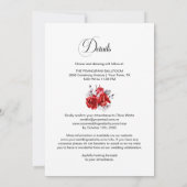 エレガントなオールインワンの赤いバラの花の結婚式 招待状 (裏面)