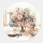 エレガントなオールドマネーロマンティックテーブルの結婚式 ラウンドシール (正面)