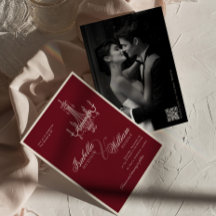 エレガントなオールドマネー ディープバーガンディー QRコード ウェディング