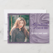 エレガントなオールドラベンダー写真 卒業式招待状 招待状 (正面)