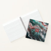 エレガントなオールドローズとエメラルドのシルクウォータータイポグラフィ ノートブック (内部)