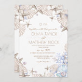 エレガントなオceanビーチウェディング 招待状 (正面/裏面)